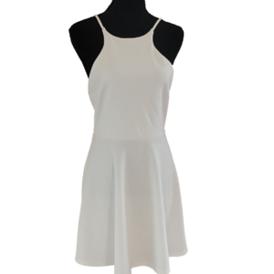 Pink Owl Creamy White Sleeveless Halter Dress Size Medium Juniors NWT